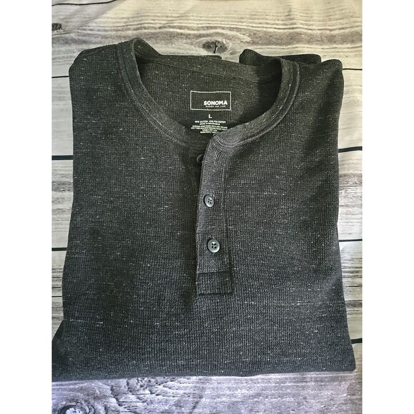 Sonoma Sweater Men's Large Gray Supersoft Thermal Long Sleeve Pullover Shirt - Picture 8 of 8